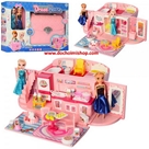 HẾT-----Valy Handbag Dream House Elsa - 2 Kiểu:MADE IN CHINA 
Hãng SX : DCN
Chất liệu 100% nhựa abs an toàn 
SP gồm Valy Handbag , bên trong là 1 ngôi nhà mini xinh xắn kèm 2 búp bê ELSA . Bé có thể mang valy nôi nhà xinh xắn đi khắp mọi nơi đó ạ