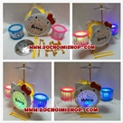 Bộ Trống NHỰA MINI - First Band Kitty :Made in China 
- Chất liệu : Nhựa ABS an toàn
- Sp dùng pin 2A cho cả 3 trống - phát đèn và âm thanh . Thùng nhựa đánh cho vui thôi nha khách ^^