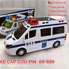 Xe Cấp Cứu Pin Có Nhạc Đèn 89-899:
MADE IN CHINA
Hãng sx : ĐCN
Chất liệu : Nhựa abs
Sp sử dụng pin 2a , có nhạc , có đèn , xe chạy vòng quanh 
Sp thích hợp cho bé trên 1T
