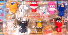 Set 10 Mô Hình Đội Bay Siêu Đẳng :MADE IN CHINA
+ Chất liệu : Nhựa ABS an toàn
+ Sp gồm 10 mô hình nhựa trong phim Super Wings -Đội Bay Siêu Đẳng 
+ SP đơn giản , dễ tháo ráp và chắc chắn , bé nhỏ có thể chơi được