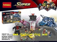 Lepin 07034/ Decool 7123 Trận Chiến Của Siêu Anh Hùng Tại Sân Bay:- Hàng cao cấp chính hãng LEPIN ~ fake LEGO 
- Chuẩn nhựa ABS an toàn cho trẻ em 
- Sp gồm 858 miếng ráp kèm HD