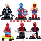 Decool 0274 - 0279 Set 6 Spiderman:MADE IN CHINA
Hãng SX : Decool
Chất liệu : 100%  nhựa ABS an toàn
SP là 1 set gồm 6 box là 6 nhân vật trong phim SPIDERMAN - Người nhện siêu đẹp