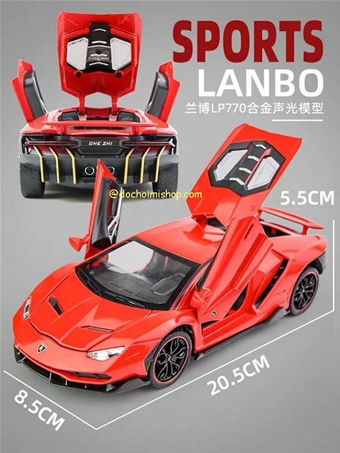 1:24 Lamborghini LP770-1 ( 3 Màu ): MADE IN CHINA

+ Hãng SX : ĐCN

+ Chất liệu : Vỏ xe kim loại - Các chi tiết xe bằng nhựa

+ Xe có 3 màu chọn lựa - Fullbox

+ Xe có ĐÈN , ÂM THANH , KÉO TRỚN & MỞ CỬA

 


