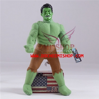 HẾT - Hulk - Khổng Lồ Xanh Nhồi Bông: MADE IN CHINA
Hàng Nhập - Không phải hàng xưởng Việt nha
Chất liệu : Vài + Gòn
SP cao 35cm 
No box



