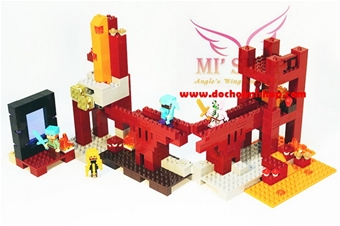 Minecraft 10393 Pháo Đài Địa Ngục: + Chất liệu : Nhựa ABS an toàn trẻ em
+ Series My World của Bela là mẫu tương tự series MineCraft của Lego
+ Gồm 562 miếng ráp + HD