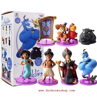 Set 9 Mô Hình Aladdin & Cây Đèn Thần : MADE IN CHINA

+ Hãng SX : ĐCN

+ Chất liệu : Nhựa ABS an toàn

+ Sp gồm 8 mô hình trong phim : Aladdin + Đèn thần + Jasmine + Thần đèn + Phù Thủy + Két + Khỉ + Thảm thần 

+ Cao trung bình 2 - 10cm tùy nhân vật

