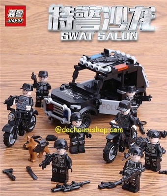 JY112 Set 8In1 Xe Cảnh Sát SWAT: Made in CHINA

+ Hãng SX : MG

+ Chất liệu : Nhựa abs an toàn

+ SP gồm 8 hộp lắp ráp 8 nhân vật lính Swat & 8in1 kết hợp tạo 1 xe mini
