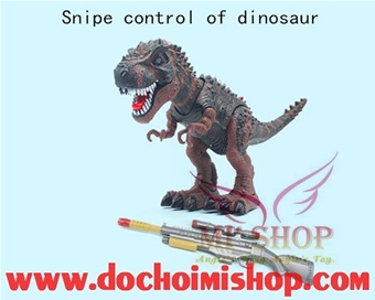 Khủng Long Tyrannosaurus Rex + Súng : - Made in China

- Chất liệu : Nhựa cao cấp 

- SP gồm 1 Khủng Long + 1 Súng Pin ( remote ) + Tặng pin 

- Chức năng : Bắn vào lưng >>> KL đi tới / Bắn vào đầu >>> KL đứng lại





