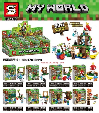 SY1433 Set 8In1 Nông Trại Minecraft: MADE IN CHINA 

+ Hãng SX : SY 

+ Chất liệu : Nhựa abs an toàn

+ Sp gồm 1 set 8 hộp lắp ráp 8 minifigures trong Game Minecraft >>> 8in1 kết hợp 8 hộp tạo thành 1 nông trại Minecraft
 

