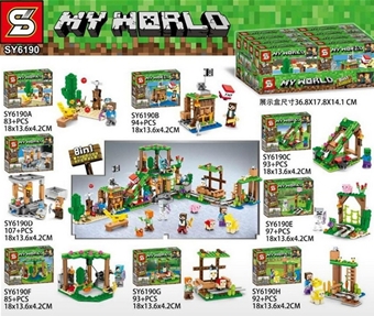 SY6190 Nông Trại Minecraft 8In1: MADE IN CHINA

+ Hãng SX : Bela Lari

+ Chất liệu : Nhựa abs an toàn

+ Sp gồm 744+ miếng ráp với 8 hộp lắp ráp  8 kiểu khác nhau kèm sách HD >>> 8in1 kết hợp thành 1 nông trại 

